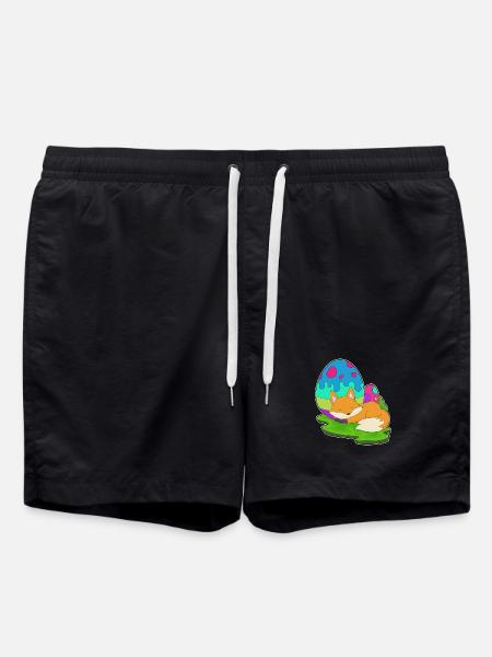 Fox Easter Easter Eggs - Swim Trunks - black