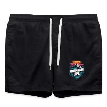 Energetic Mountains and Sunset - Swim Trunks - black - Front - AI Model Male 185 light (185cm)