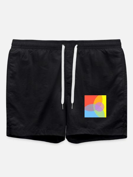 Colour Play Pattern - Swim Trunks - black