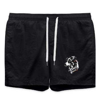Australian Shepherd Dog Lover Cute Aussie - Swim Trunks - black - Front - AI Model Male 185 light (185cm)