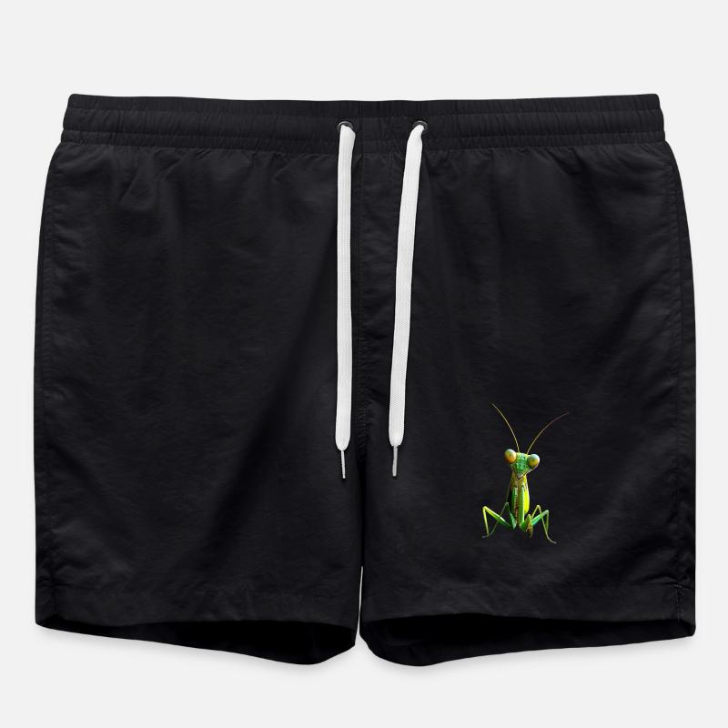 Gottesanbeterin Praying Mantis Liebe Fangschrecken - Badeshorts - Schwarz