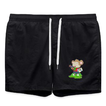 Affe Weihnachten Paket - Badeshorts - Schwarz - Vorne - AI Model Male 185 light (185cm)