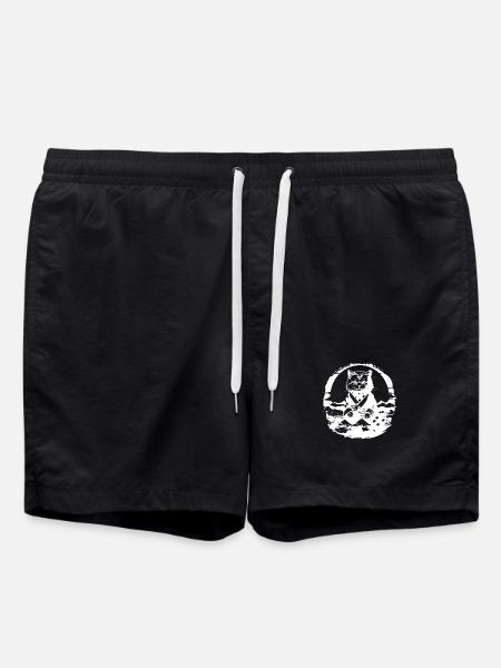 Japanese Cat - Swim Trunks - black