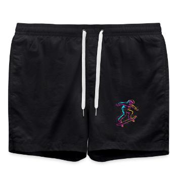 dessin de skateboarder de dessin animé - Short de bain - noir - Devant - AI Model Male 185 light (185cm)