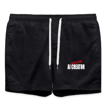 Offizielles AI Creator Grafikdesign - Badeshorts - Schwarz - Vorne - AI Model Male 185 light (185cm)