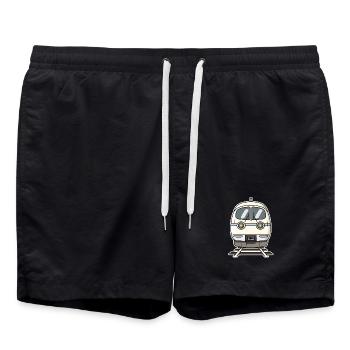 Train Cartoon Style - Swim Trunks - black - Front - AI Model Male 185 light (185cm)