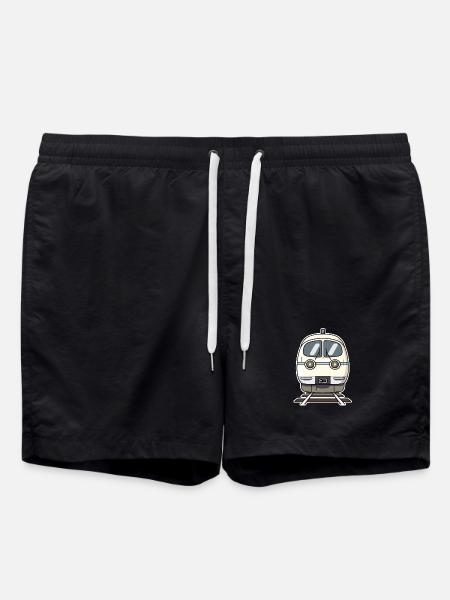 Train Cartoon Style - Swim Trunks - black
