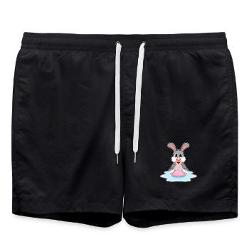 Rabbit Flamingo - Swim Trunks - black - Front - AI Model Male 185 light (185cm)