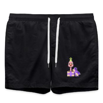 Flamingo Geburtstag Partyhut - Badeshorts - Schwarz - Vorne - AI Model Male 185 light (185cm)