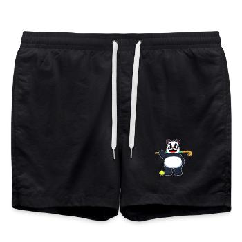Panda Feldhockey Feldhockeyschläger - Badeshorts - Schwarz - Vorne - AI Model Male 185 light (185cm)