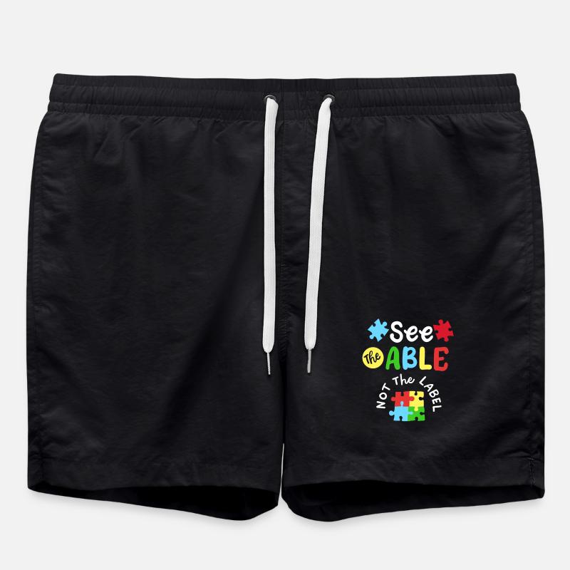 Autismus Bewusstsein SPED Lehrer - Badeshorts - Schwarz