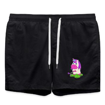 Einhorn Golf Golfschläger - Badeshorts - Schwarz - Vorne - AI Model Male 185 light (185cm)