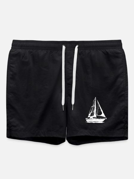 Dessin de voilier - Short de bain - noir