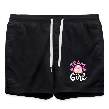 Party zur Bekanntgabe des Geschlechts Team Girl - Badeshorts - Schwarz - Vorne - AI Model Male 185 light (185cm)