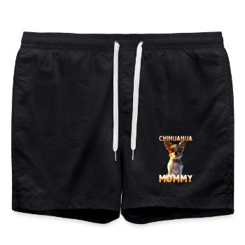 Chihuahua Maman Maman Mère Fête des Mères Chihuahuas - Short de bain - noir - Devant - AI Model Male 185 light (185cm)
