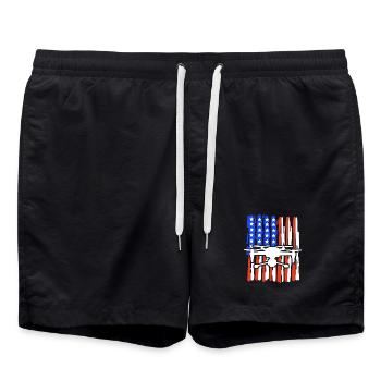 Drohne amerikanische Flagge Quadrocopter Pilot - Badeshorts - Schwarz - Vorne - AI Model Male 185 light (185cm)