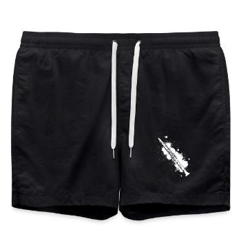 Graffiti de flûte - Short de bain - noir - Devant - AI Model Male 185 light (185cm)