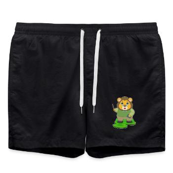 École du Maître Lion Pointeur de Bâtons - Short de bain - noir - Devant - AI Model Male 185 light (185cm)