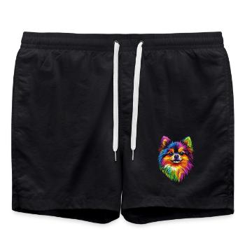 Pomeranian Pomeranian Pom Sweet German Spitz - Swim Trunks - black - Front - AI Model Male 185 light (185cm)