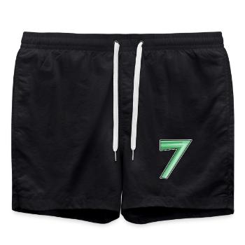 Motif sept numéro 7 - Short de bain - noir - Devant - AI Model Male 185 light (185cm)