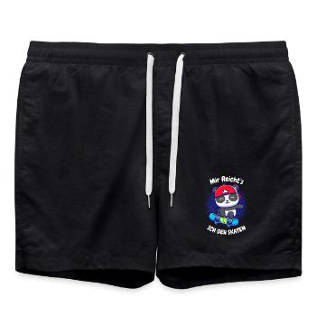 Kleiner Panda auf Skateboard - Badeshorts - Schwarz - Vorne - AI Model Male 185 light (185cm)
