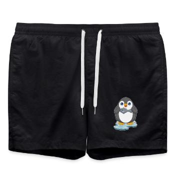 Poisson pingouin - Short de bain - noir - Devant - AI Model Male 185 light (185cm)