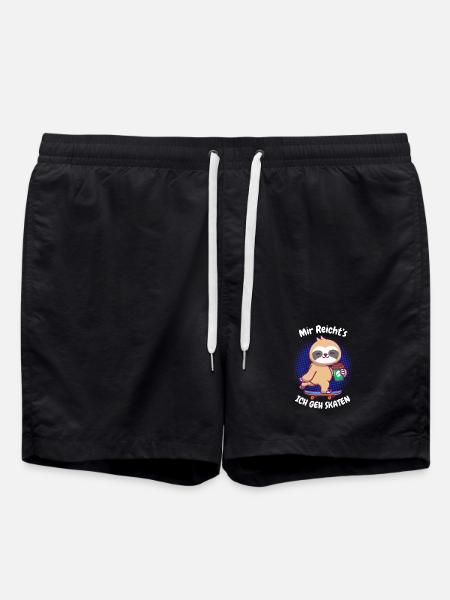 Kaffee Sloth Skateboard - Badeshorts - Schwarz
