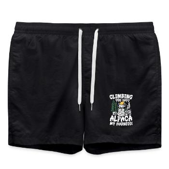climbing you say alpaca my harness - Badeshorts - Schwarz - Vorne - AI Model Male 185 light (185cm)