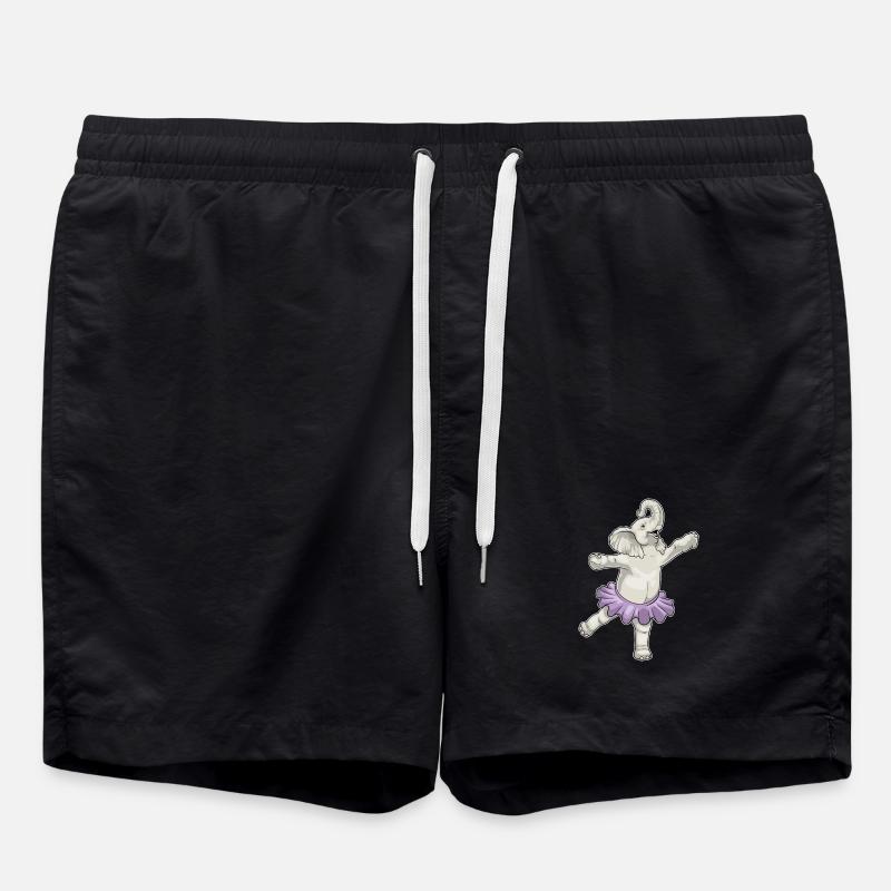 Éléphant Ballerine Ballet Danse - Short de bain - noir