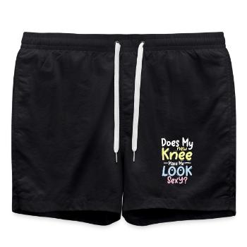 Does my new knee make me look sexy 01 - Badeshorts - Schwarz - Vorne - AI Model Male 185 light (185cm)