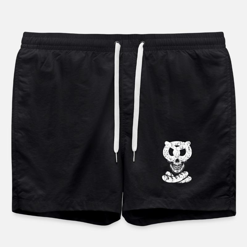 Weißwurst Brezn Skull - Badeshorts - Schwarz