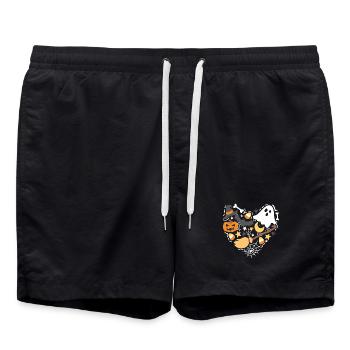 Halloween Geist Kürbis Hexe - Badeshorts - Schwarz - Vorne - AI Model Male 185 light (185cm)