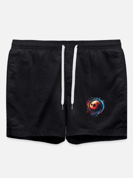 Vintage Bowling Retrowave - Badeshorts - Schwarz