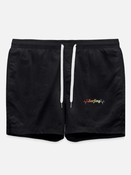 Surfing cardiogram - Swim Trunks - black