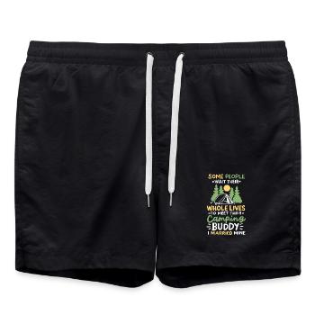 Camping Camper - Badeshorts - Schwarz - Vorne - AI Model Male 185 light (185cm)