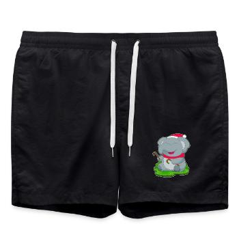 Elephant Christmas Candy Cane - Swim Trunks - black - Front - AI Model Male 185 light (185cm)