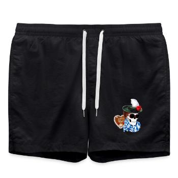 Crâne de femme avec chapeau et coiffure Gretel - Short de bain - noir - Devant - AI Model Male 185 light (185cm)