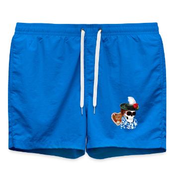 Weiblicher Skull mit Hut und Gretelfrisur - Badeshorts - Cobalt blue - Vorne