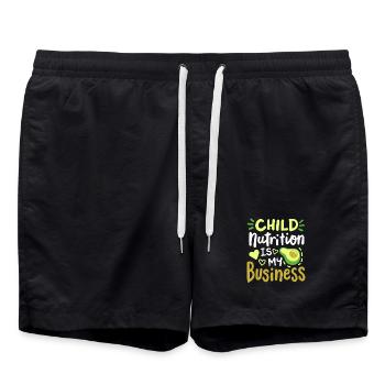 Mittagessen Schule Cafeteria Crew - Badeshorts - Schwarz - Vorne - AI Model Male 185 light (185cm)