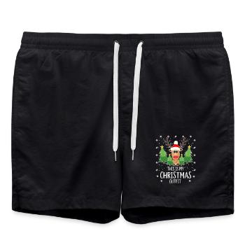 Renne Noël Sapins Flocons de neige - Short de bain - noir - Devant - AI Model Male 185 light (185cm)