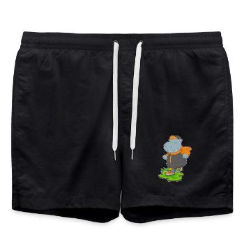 Hippopotamus Inline skating Inline skates - Swim Trunks - black - Front - AI Model Male 185 light (185cm)