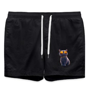 Britisch Kurzhaar Katze BKH Katzenmama Süße Katzen - Badeshorts - Schwarz - Vorne - AI Model Male 185 light (185cm)