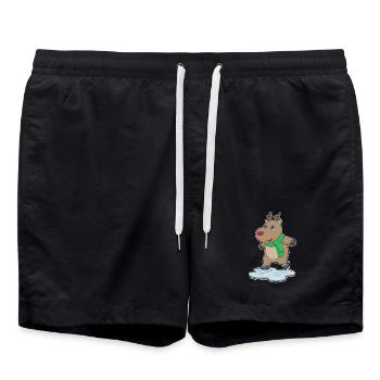 Rentier Eislaufen Schlittschuhe - Badeshorts - Schwarz - Vorne - AI Model Male 185 light (185cm)