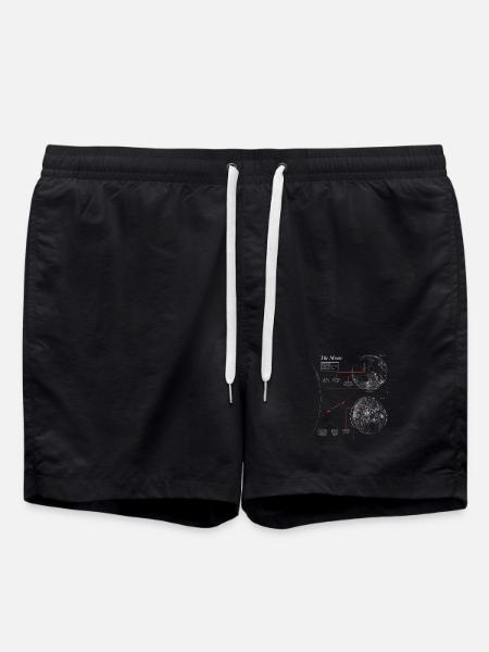 Moon Graphic | Moon Map Astronomy Detailed - Swim Trunks - black