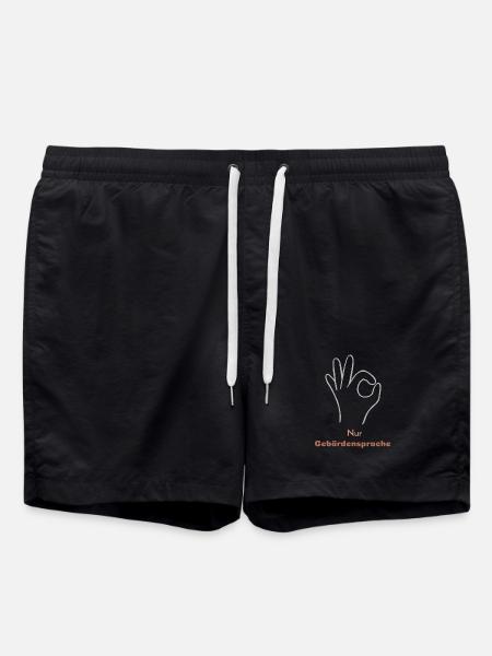 Sign language only - Swim Trunks - black