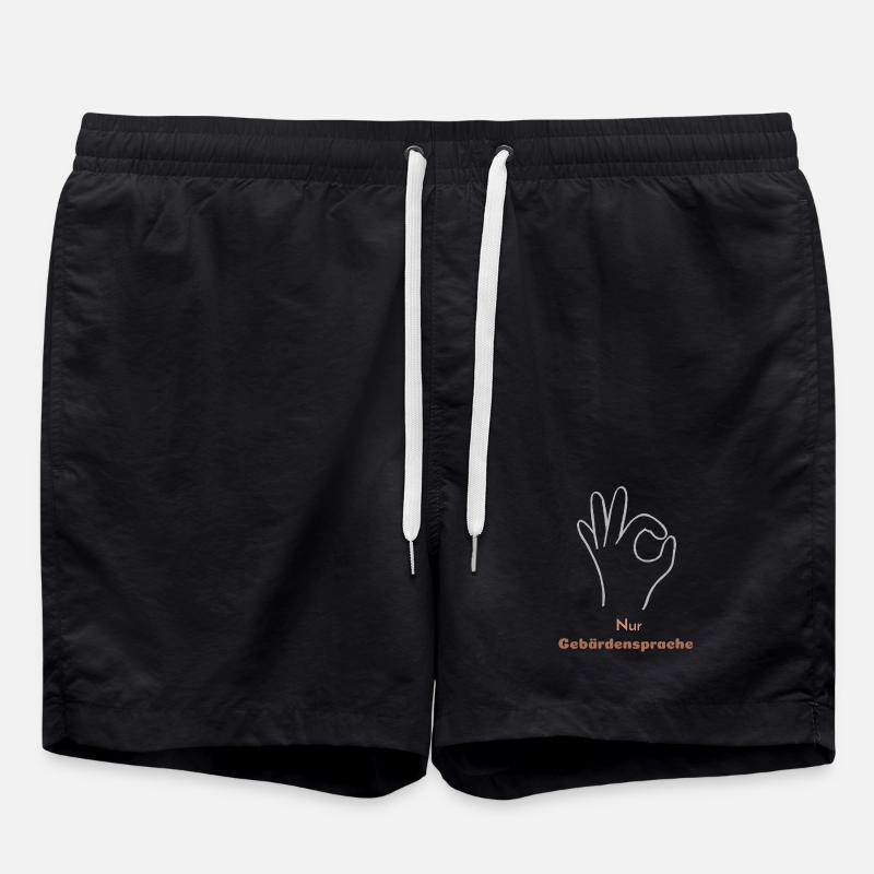 Sign language only - Swim Trunks - black