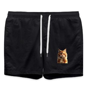 Maine Coon Cat Cat Mom Cat Maine Coon Cats - Swim Trunks - black - Front - AI Model Male 185 light (185cm)