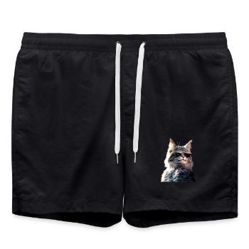 Maine Coon Cat Cat Mom Cat Maine Coon Cats - Swim Trunks - black - Front - AI Model Male 185 light (185cm)