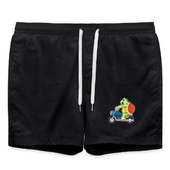 Turtle Motorcycle - Swim Trunks - black - Front - AI Model Male 185 light (185cm)