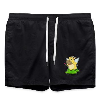 Giraffe Fairy Wand - Swim Trunks - black - Front - AI Model Male 185 light (185cm)